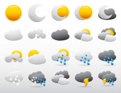 niedliche Vektor-Wetter-icons