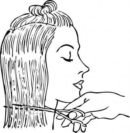 corte mujer s pelo clip art
