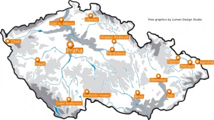 Tschechische Republik-Karte-ClipArt-Grafik