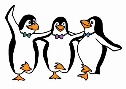 pinguins dançando