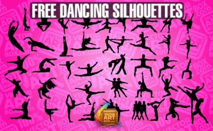 silhouettes de personnes dansant