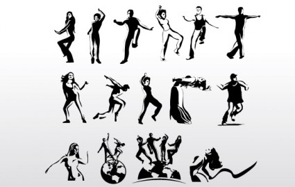 colección de siluetas danzantes