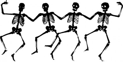 clipart de esqueletos dançando