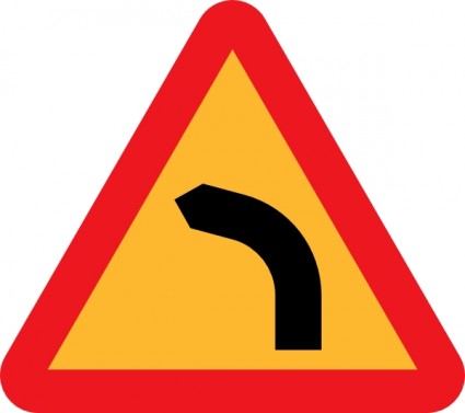 curva perigosa curva à esquerda de clip-art