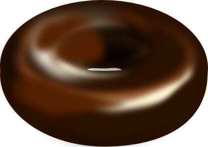 黑巧克力甜甜圈剪貼畫