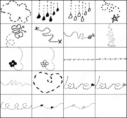 gestrichelte Linie Pinsel