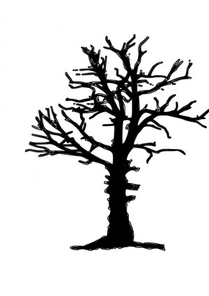 Мертвое дерево силуэт