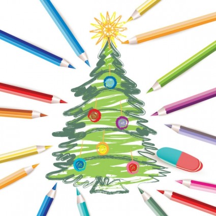 Decorated Christmas Tree Vector