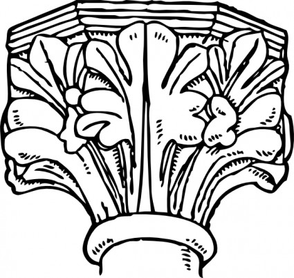 décoration gothique clipart capital