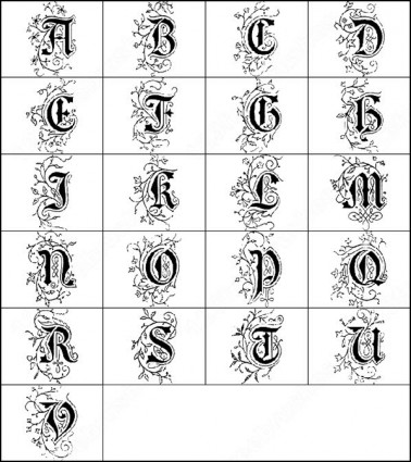 brosse alphabets décoratifs