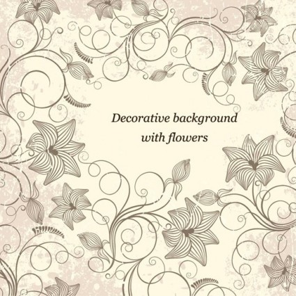 latar belakang hias dengan bunga vector art