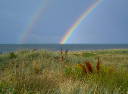 Dänemark-Landschaft-Regenbogen