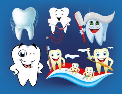 vetor de ilustrações adoráveis cuidados dentários