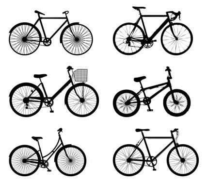 silhuetas de bicicleta detalhadas