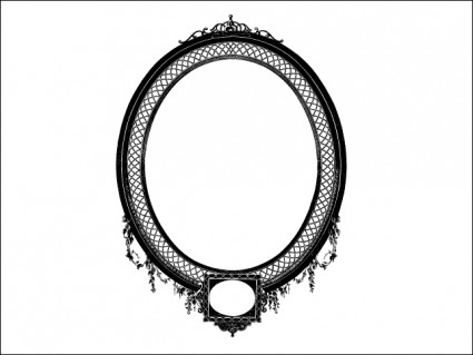 marco oval decorativo detallada