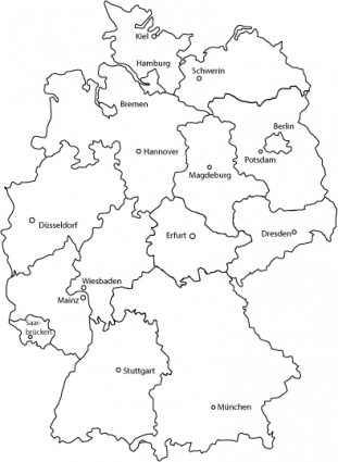 เวกเตอร์แผนที่เยอรมนี deutschlandkarte