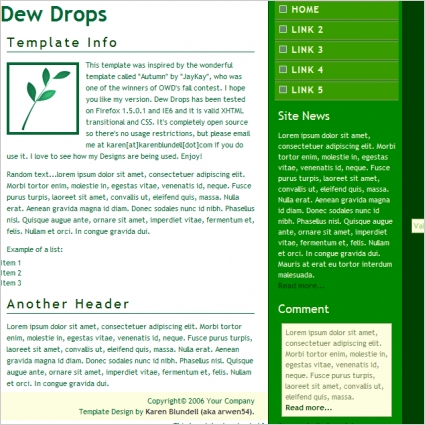 Dew drops Vorlage