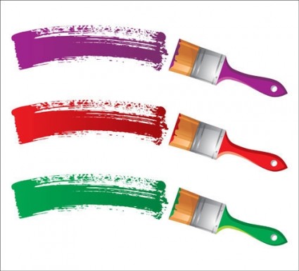 Different Colors Of Paint Brush Vector