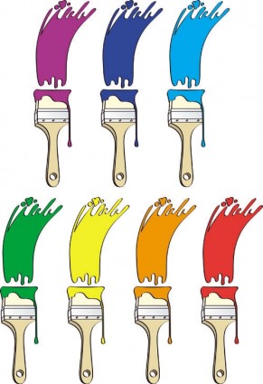 verschiedenen Farben malen Pinsel Vektor
