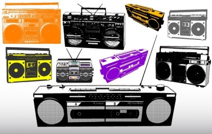 Different Radio Music System Vectors