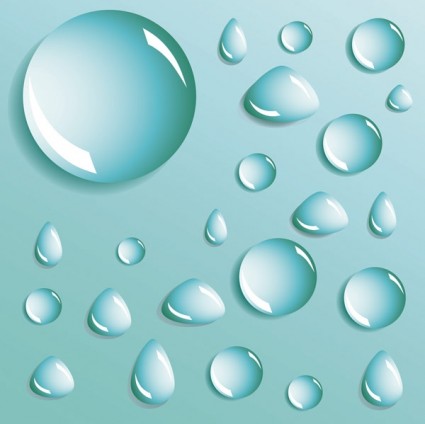 vector de gotitas de agua de diferentes formas de gotitas de agua