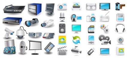 audio digital y video tema icono vector