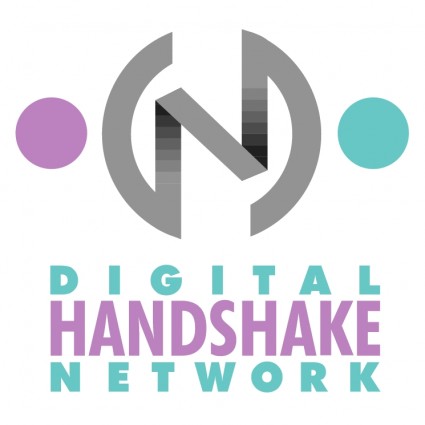 red digital del apretón de manos