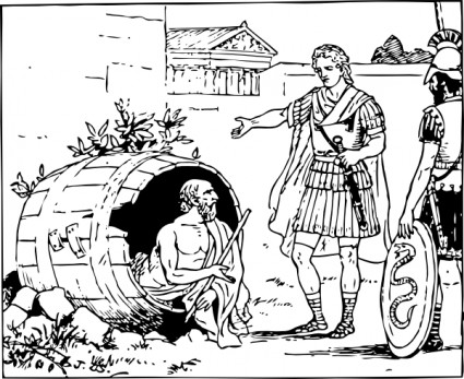 Diogenes y Alejandro clip art