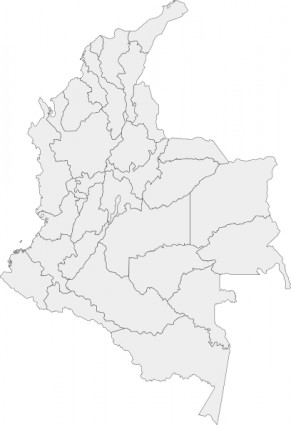 rejony Kolumbii mapa clipart