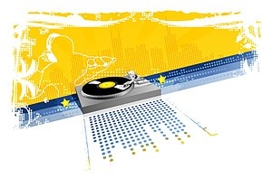 vector de elementos musicales DJ