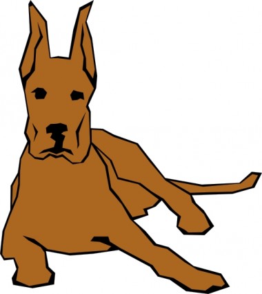 Hund mit geraden Linien ClipArt gezeichnet