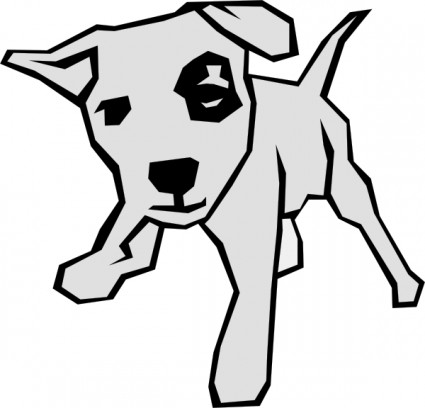 perro dibujado con clip art de líneas rectas