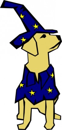 Dog Drawn With Straight Lines Wizard Costume Clip Art