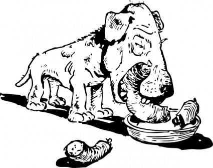 ソーセージ クリップアートを食べる犬