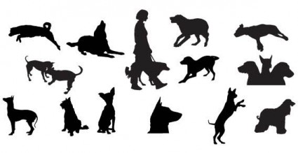สุนัข silhouettes