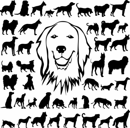 Dog Silhouettes Vector