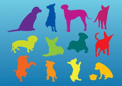 silhouettes de chiens