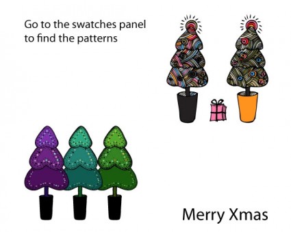 Doodled Christmas Ai Patterns
