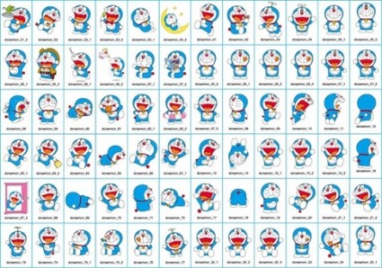 gráficos de vector de ilustrador de dibujos animados de Doraemon