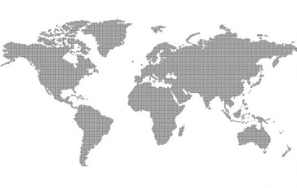 carte du monde en pointillé