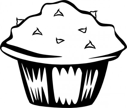 Double Chocolate Muffin B And W Clip Art