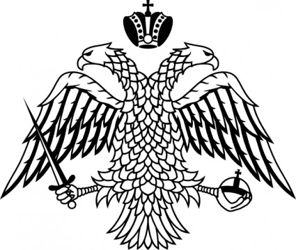ClipArt stemma dell'Impero bizantino di doppia aquila intestata