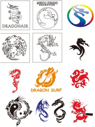 coleção de vetores de dragão