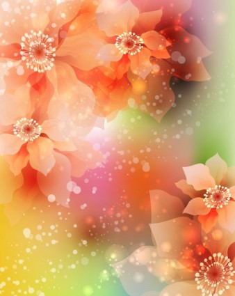 Dream Flowers Vector Background