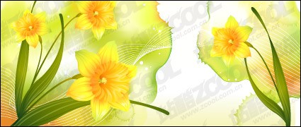 Dreams And Narcissus Vector Background Material