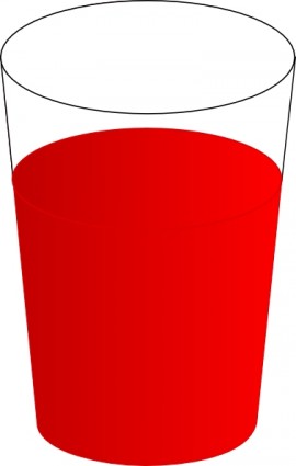 gelas minum dengan pukulan merah clip art