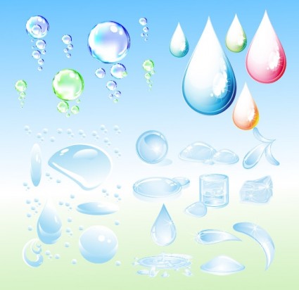 gotas de gotas de agua vector ampollas