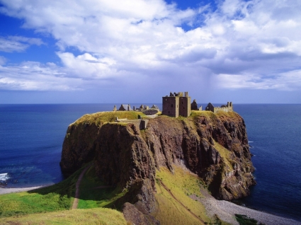 dunnottar lâu đài hình nền scotland thế giới