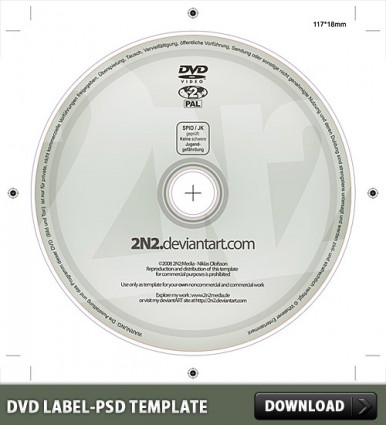modello psd gratuito di DVD etichetta