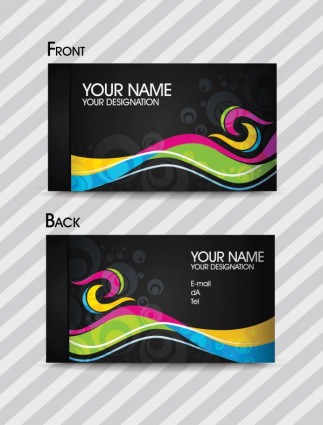 Dynamic Color Business Card Templates Vector